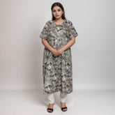 Premium Cotton Feeding Frock, Ankle Length, Tie-Up, Half Sleeve Sleepwear in Softest Cotton Fabric XL Free Size (Bra Size 34"-38" | 46”-48″ length)